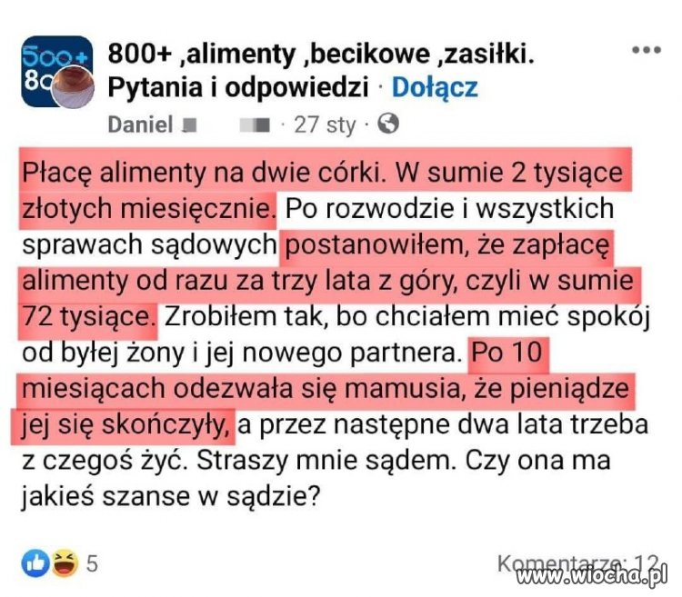 Szybko kasa się skończyła 