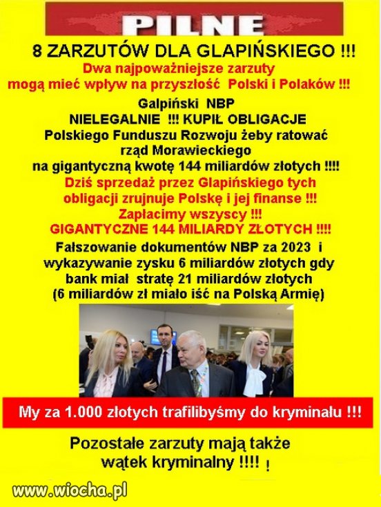 Koniec Eldorado Glapińskiego i jego aniołków?