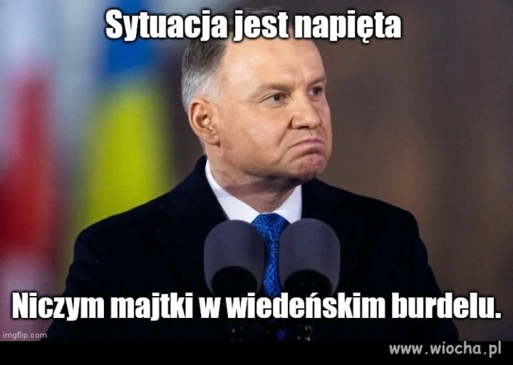 Duduś się napiął jak ...