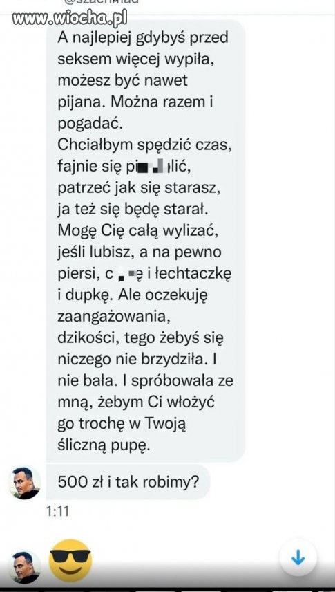 Bidok z pińcetzłotówką  z którego śmieją  się  Panie Ku**y