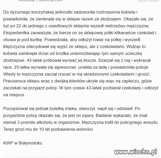 Za co Siedzisz ??? Za Czekoladki 