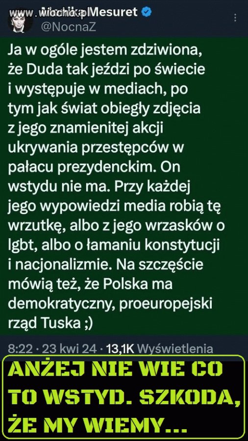 Bo Anżej się ciągle uczy...