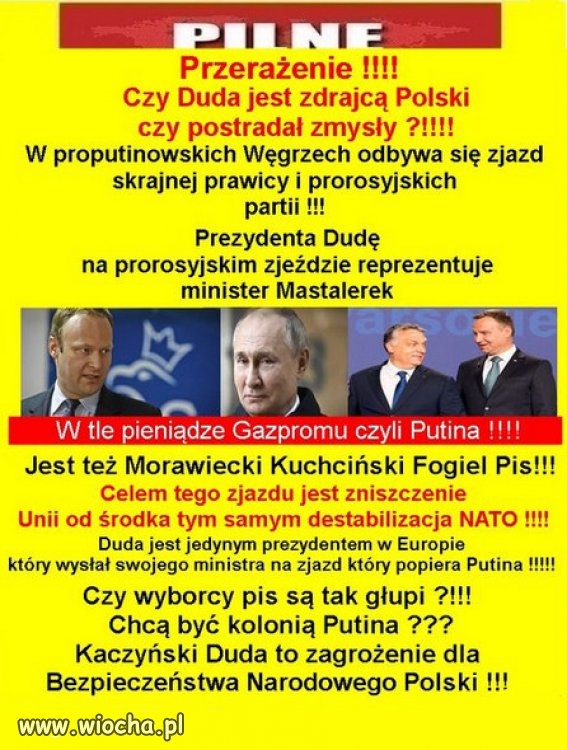 PiS i Konfederosja, to polska "prawica" Putina...