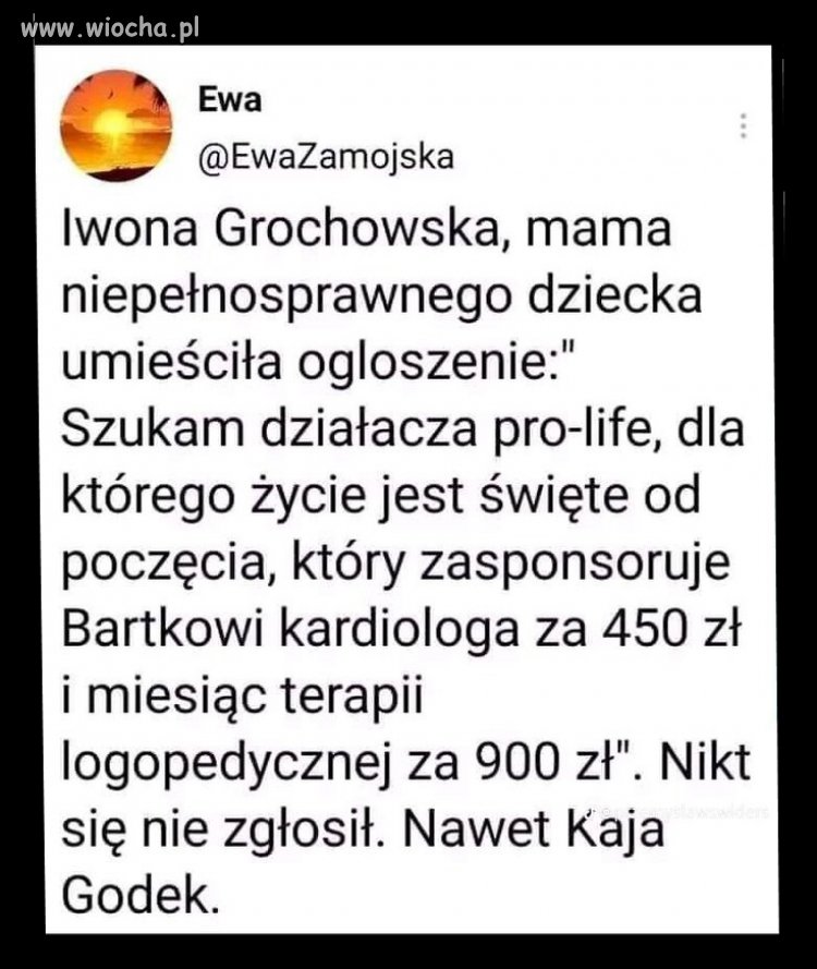 To jest sytuacja, z cyklu ''urodziło się i to już nie nasz problem''.