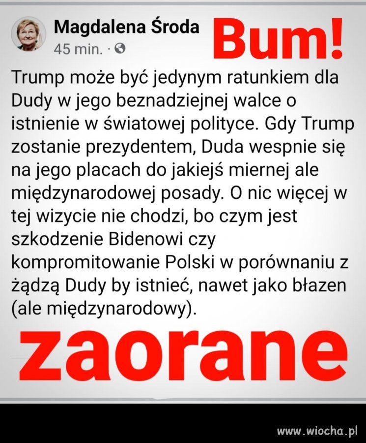 Duduś łapie się wszystkiego, żeby zaistnieć ...