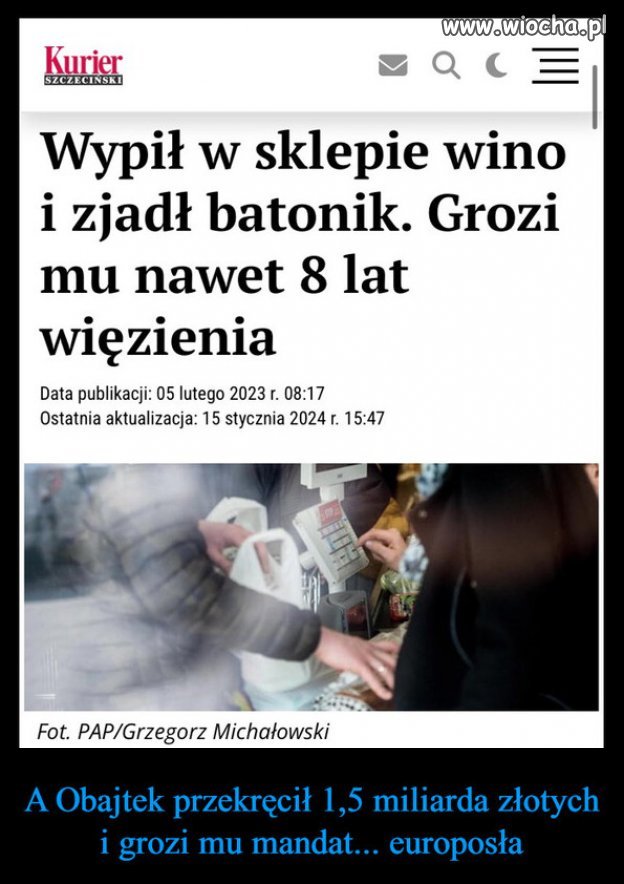 Jak widać w Polsce są równi i równiejsi, względem prawa!