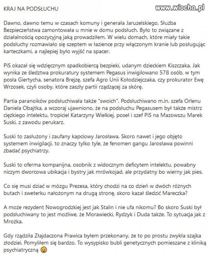 Skiba nazywa PiS, "partią paranoików"!. 