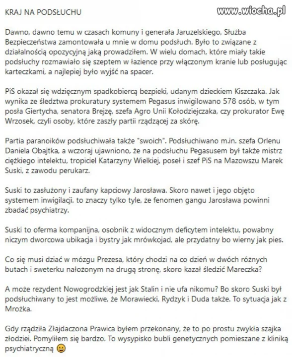 Skiba nazywa PiS, "partią paranoików"!. 