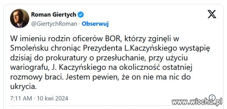 Jeżeli Jarosław Kaczyński nie ma nic do ukrycia...