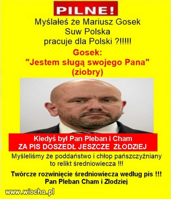 Mariusz Gosek, kiedyś był Pan Pleban i Cham ...