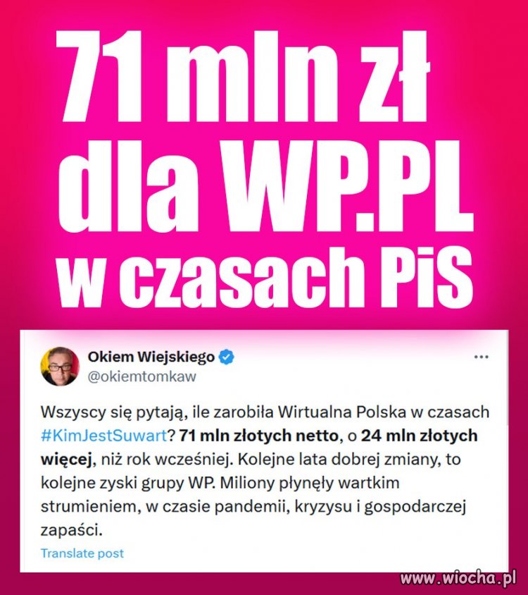 Nieistniejący redaktor Szuwart cały czas zachwalał rząd PiS