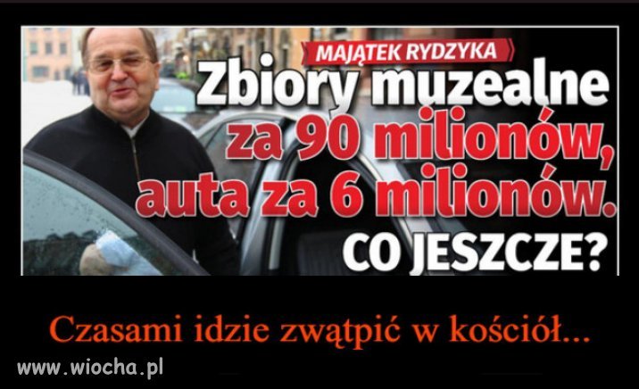 Rydzyk to tylko jeden z ubogich bogaczy sekty kościoła!
