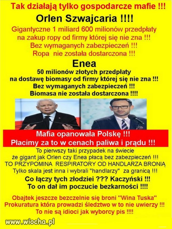 "Orlen zadziałał jak mafia lub oligarchowie"