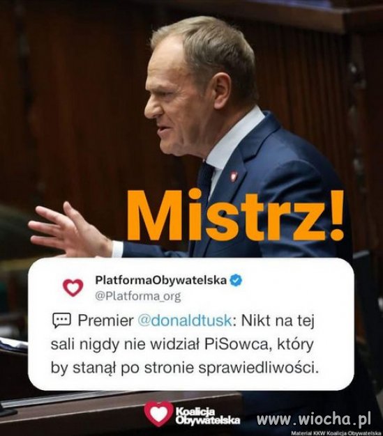 Premier Donald Tusk w Sejmie, mistrz!!!