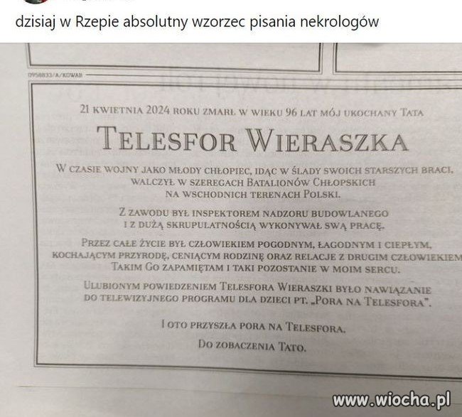 Piękny nekrolog