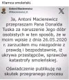 Kłamca smoleński przeprasza Tuska 