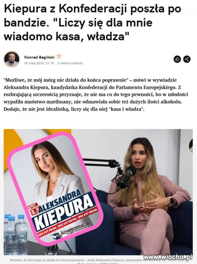 Dzień bez afery z kandydatką Konfederacji byłby dniem straconym.