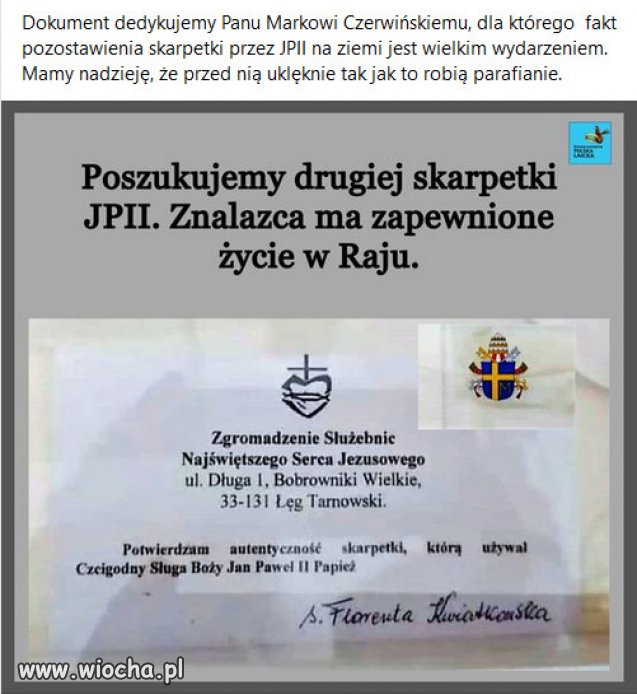 Chopin zostawił po sobie serce, papież skarpetę.