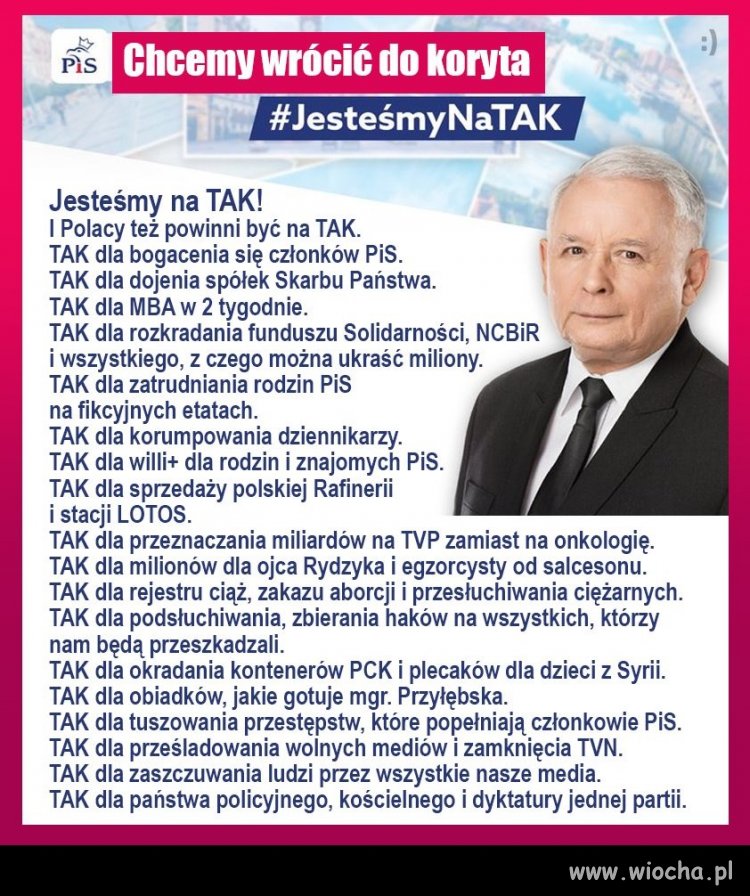 Nie możemy pozwolić, żeby oni wrócili do koryta ..