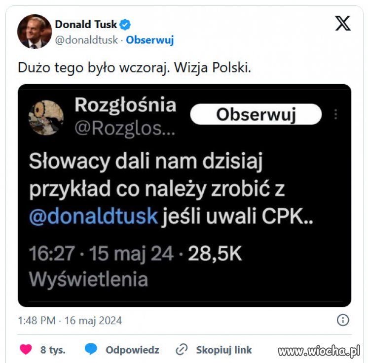 Groźby wobec Tuska, ciekawe kto to inspirował?