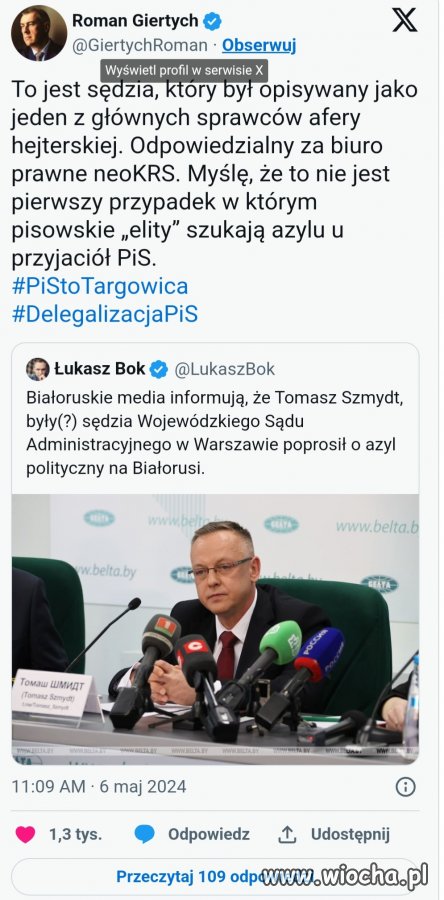 Pierwszy przedstawiciel złajdaczonej prawicy