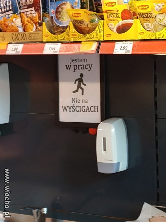 Jestem w pracy, nie na wyścigach.