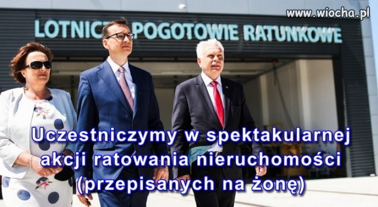 Trwa ewakuacja nieruchomości przepisanych na żonę