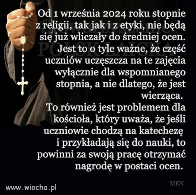 Religia nie jest nauka, to indoktrynacja sekty kościoła!