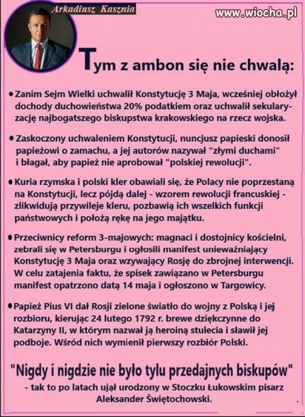 Kiedys sekta kościoła po stronie Targowicy, teraz PiSu!
