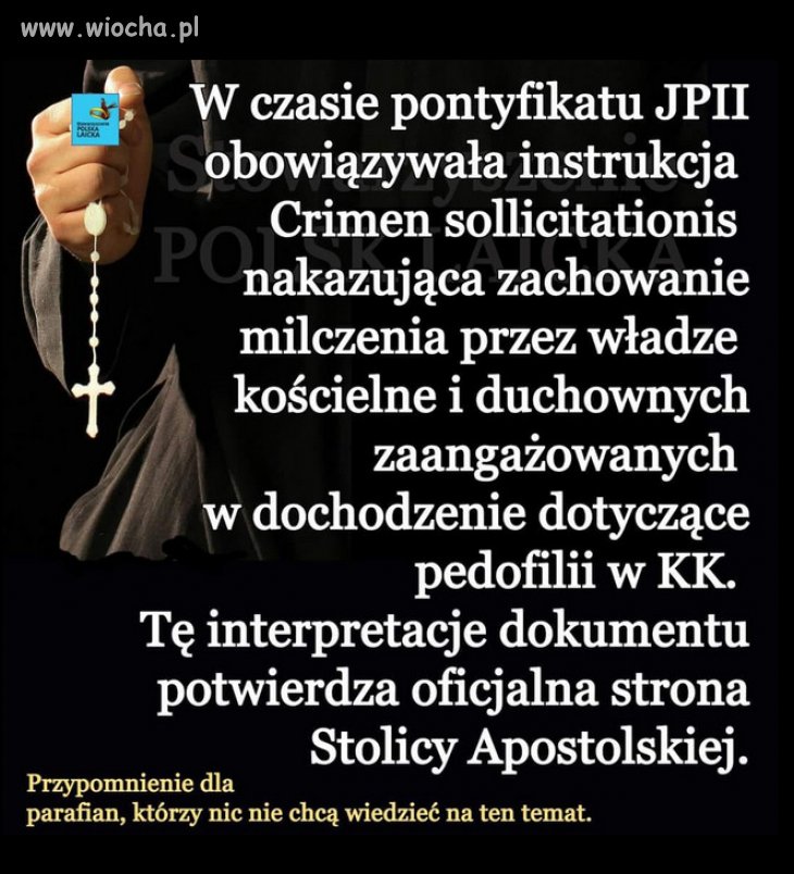  Jan Paweł II nie jest święty, tak bronil pedofili