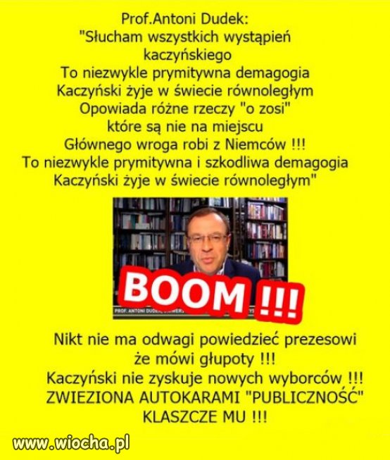 Wywody Prezesa są mocno prymitywne i szkodliwe