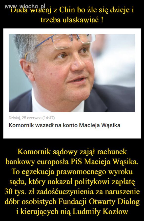 Zapomniał zostawić in blanco