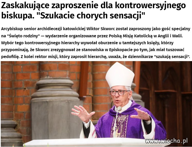 Biskup tuszujący pedofilię