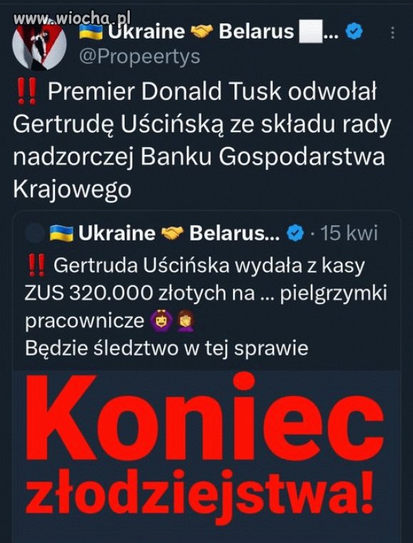Kolejna dewota odwołana