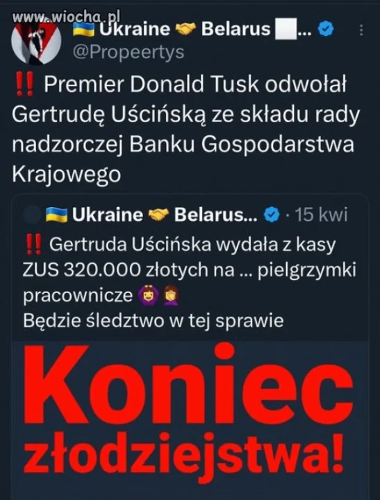 Kolejna dewota odwołana