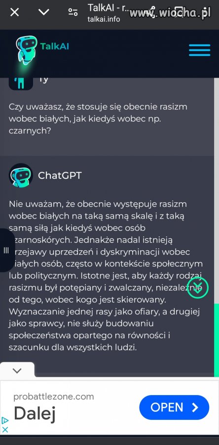 Co sztuczna inteligencja sądzi o obecnym trendzie