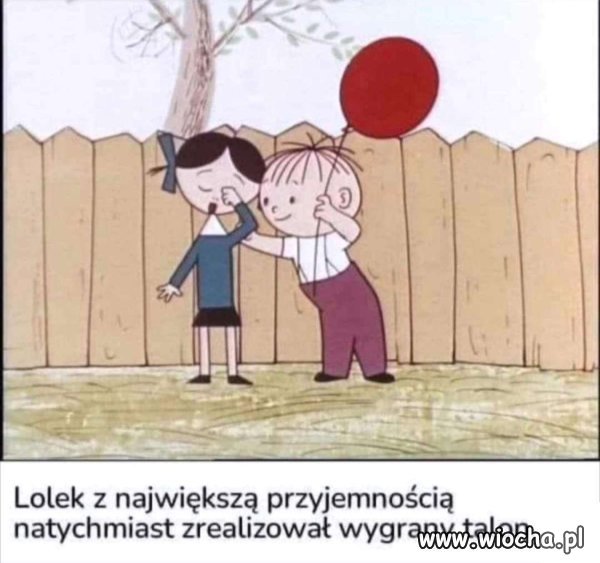 Talon na k... i balon.