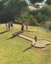 Minigolf u proboszcza na działce.