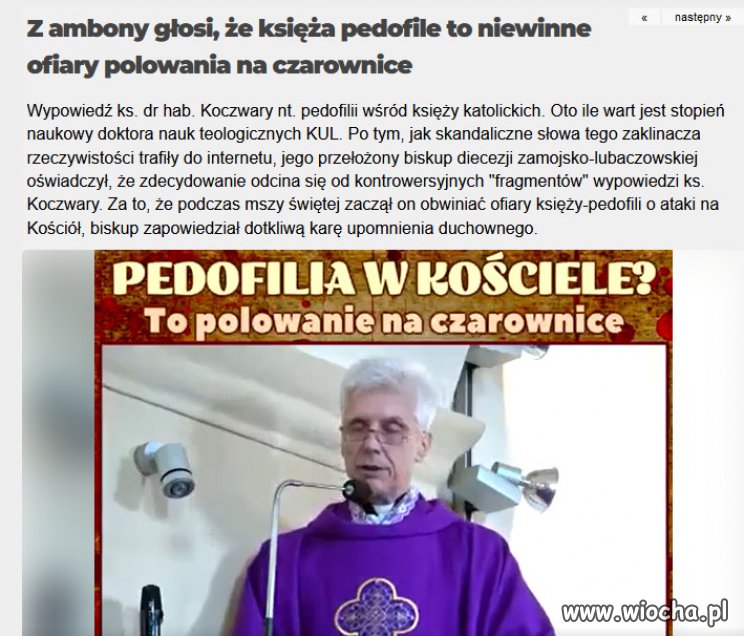Pedofile sekty kosciola to...niewinne ofiary!