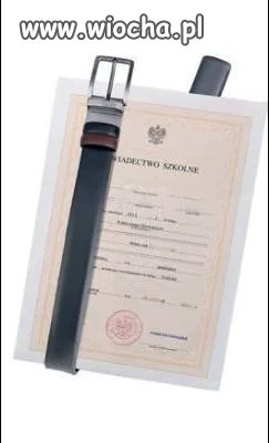 Upragnione Świadectwo z paskiem.