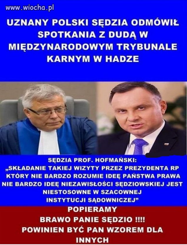 Brawo Polski Sędzia !!! Prof. Hofmański !!!