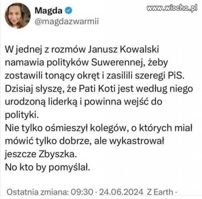 Kowalski to gnida i zdrajca jak Kukiz, takich ciagnie do PiSu!
