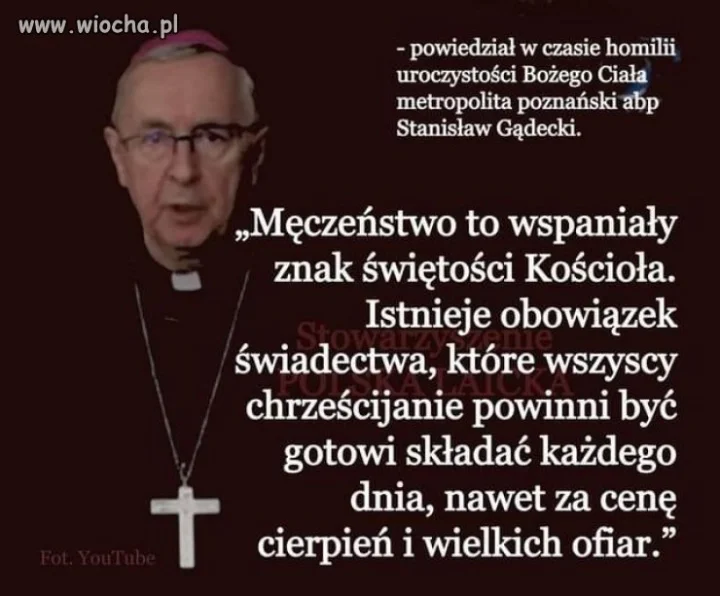 Męczeństwo abp Gądeckiego polega na tym, 
