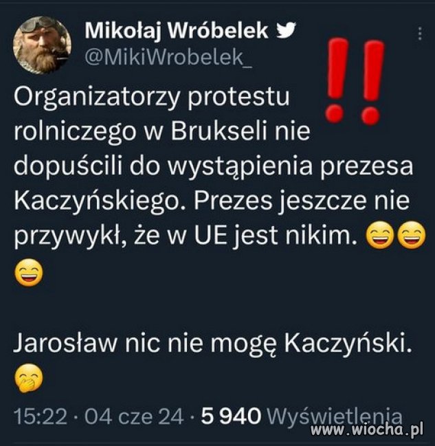 Najmądrzejszy PiSu jest "NIKIM", rolnicy się go wstydzą!