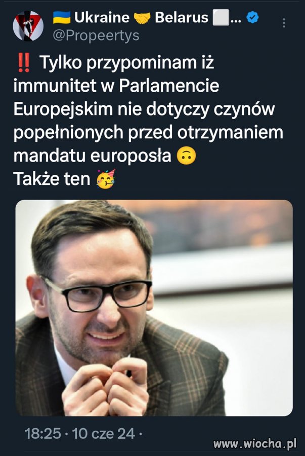 Ten dureń pewnie cieszy się z elekcji i czuje się 