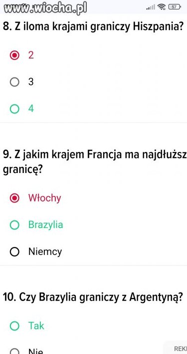 Test z geografii na Onet 