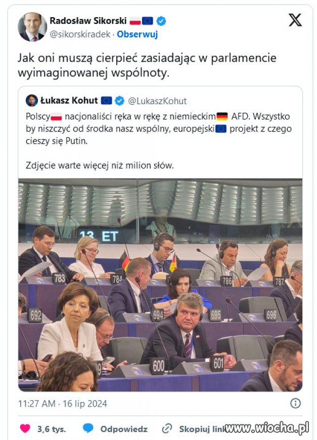 Europosłowie PiS mogą osłodzić sobie ten ból, ojro...