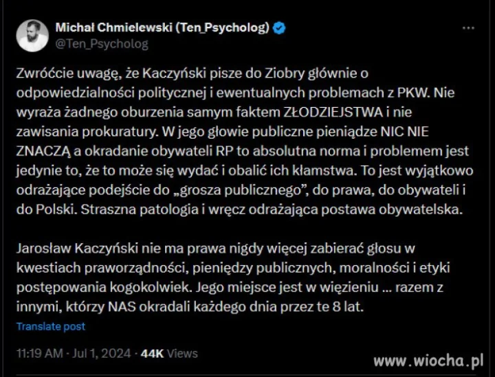 Ukryte znaczenie listu Kaczyńskiego do Ziobry