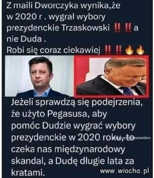 Duda się wyprze że nie wiedział, chociaż jak ktoś uważnie oglądał wieczór wyborczy