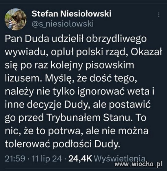 Do niego nie dociera, że jest politycznym ZEREM!!!